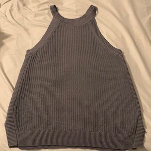 Prologue crochet tank, Medium, grey, sheer